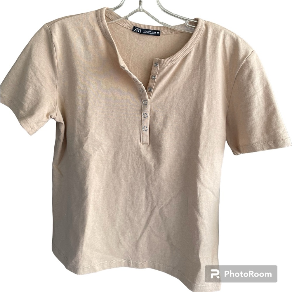 ZARA size S crop top, peach/tan